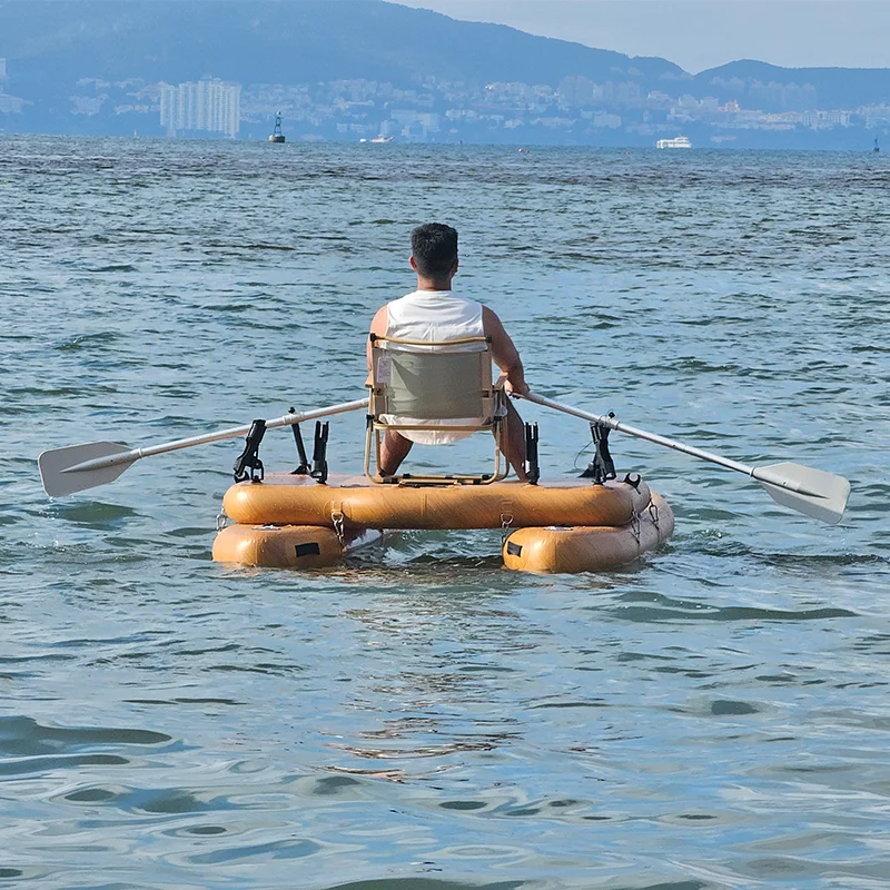 Wholesale Entroffy Customization Drop-stitch PVC Wood Grain Inflatable Paddle Fishing Platform with Motor