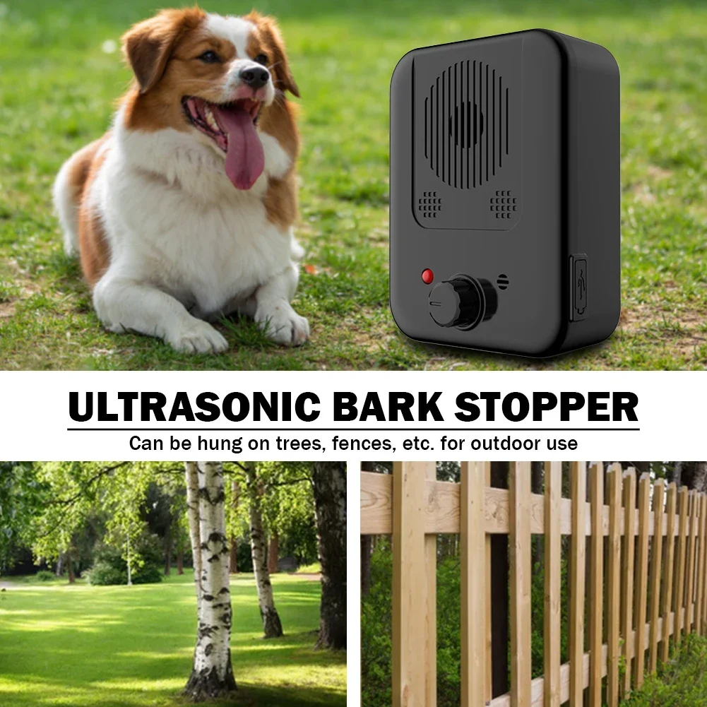 Ultrasonic Anti Barking Device Dog Training Equipment Safe Adjustable Rechargeable Waterproof Anti-Barking Device Pet Supplies