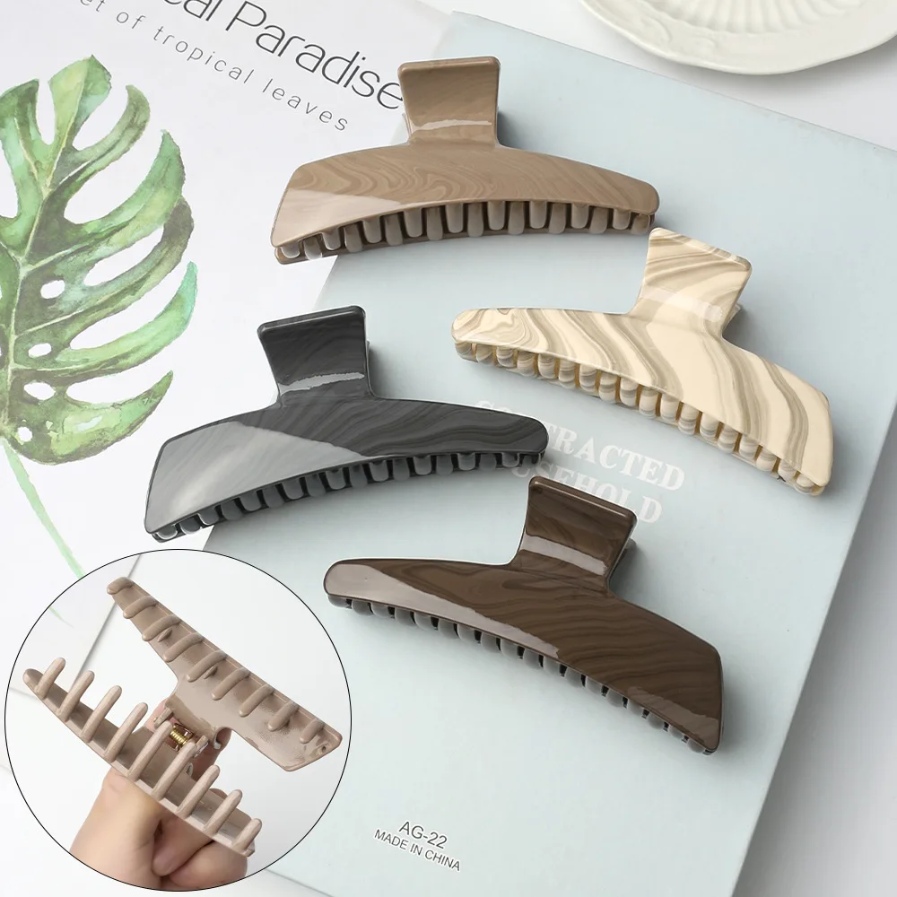 

DS новые 11,5 см большие пластиковые заколки для волос с геометрическим рисунком, осень-зима, модные заколки для волос, аксессуары для волос для женщин и девочек