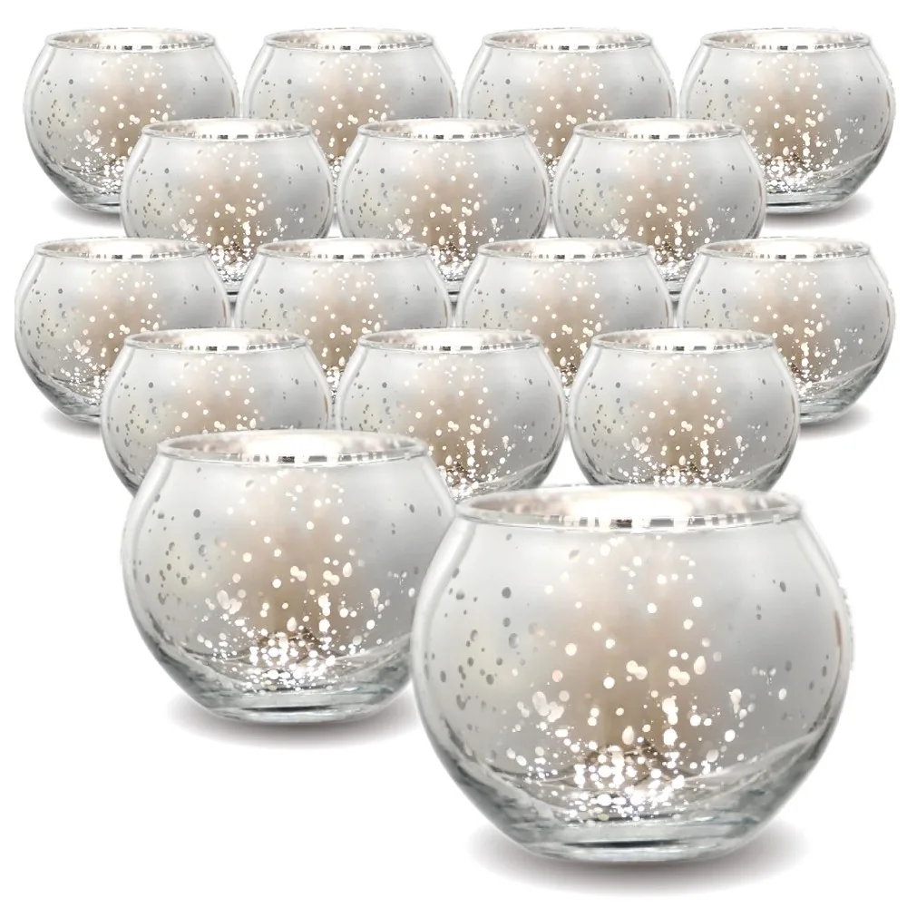 6/12Pcs Glass Votive Candle Holders Party Decorations for Wedding Bridal Shower Engagement Table Centerpieces Mother's Day