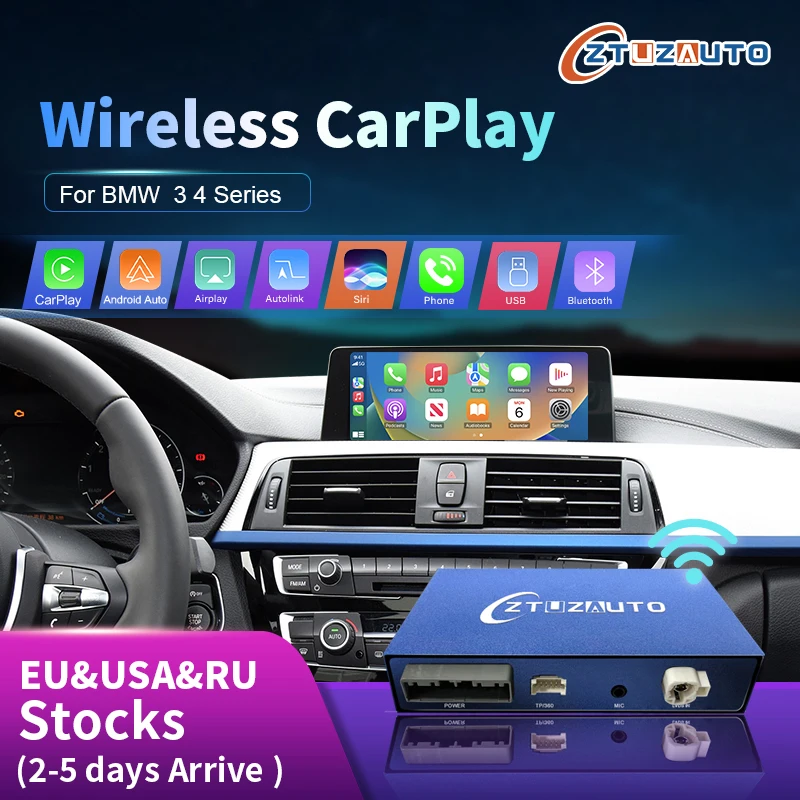 Wireless CarPlay for BMW 3 4 Series F30 F31 F32 F33 F34 F35 F36 2012-2020, with Android Mirror Link AirPlay Car Play Function