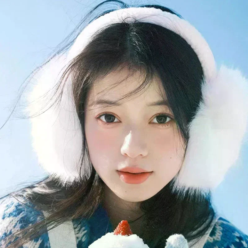 

Модные мягкие плюшевые зимние женские универсальные белые наушники для улицы, анти-бесплатные