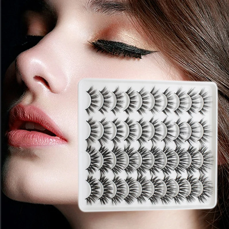 Synthetic Hair Luxury eyelashes thick Wispy Makeup Beauty Extension natural dramatic volume Reusable fake Eyelash