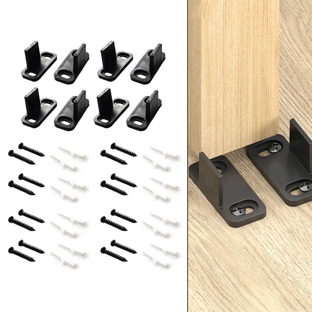 أدلة أرضية باب الحظيرة القابلة للتعديل، تصميم دعامة L من الفولاذ متوافق مع الأبواب المخددة وغير المزخرفة وتعمل بهدوء #4