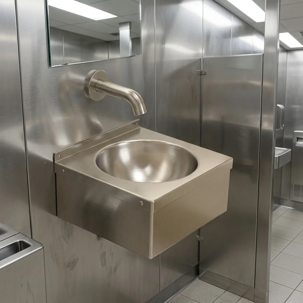 Factory Direct Modern Wind Wall-hung Bathroom Sink Basin High Quality 304 Stainless Steel Hotel B&B Is Applicable.