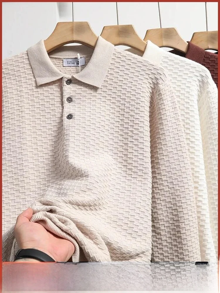 

Pine Pattern Knitted Sweater Casual Comfortable Men's Pure Color Loose Fit Faion Urban Sle Polyester Fiber Long Sve