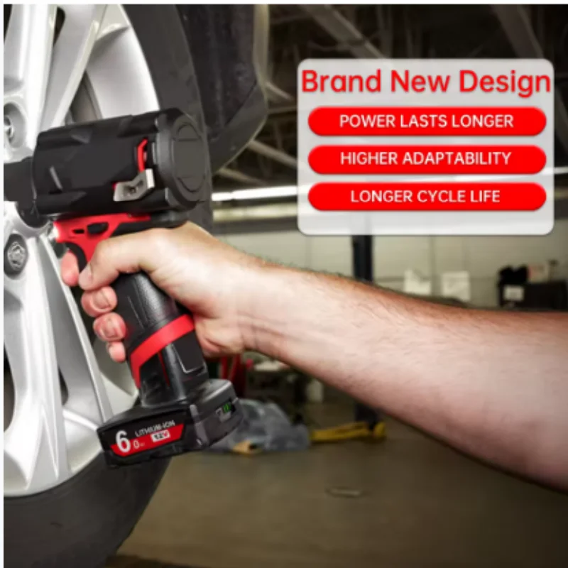 Dobíjecí baterie 12V 6000mAh M12 🔋s lampou pro aku nářadí Milwaukee M12 XC 48-11-2402 48-11-2411 48-11-2401 MIL-12A- - náhled 4