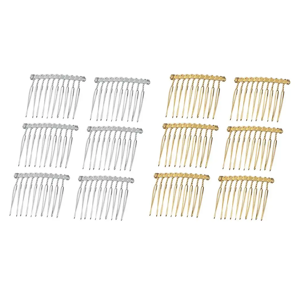 6 Pcs DIY Blank Metal Hair Clips Wedding Veil Side Hair Combs Jewelry Making Findings for DIY Handmade Bridal Hair Accessories