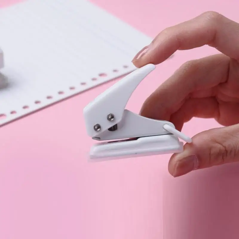 Schattige Mini Single Hole Vorm Punch Voor Planner Schijf Ring Diy Papier Cutter Puncher Ambachtelijke Machine Kantoren Briefpapier