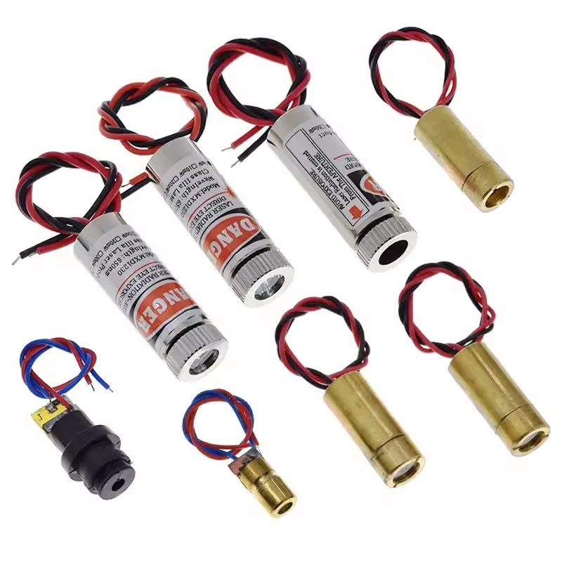 650nm 5mW จุดสีแดง/สาย/โมดูลเลเซอร์ข้ามหัวแก้วเลนส์โฟกัสปรับโฟกัสเลเซอร์ไดโอดหัวอุตสาหกรรม Class