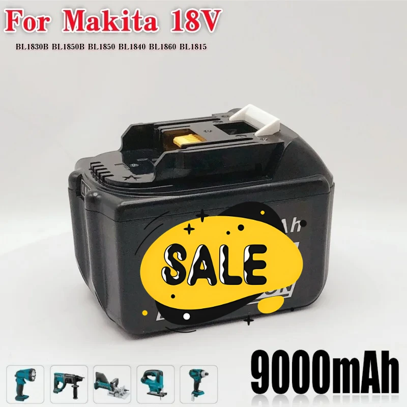 

Аккумулятор 18В для Makita BL1850B Li-ion 18В 9000мАч BL1840B BL1860 BL1890 BL1815 BL1830 BL1835, для беспроводных дрелей LXT400 DE