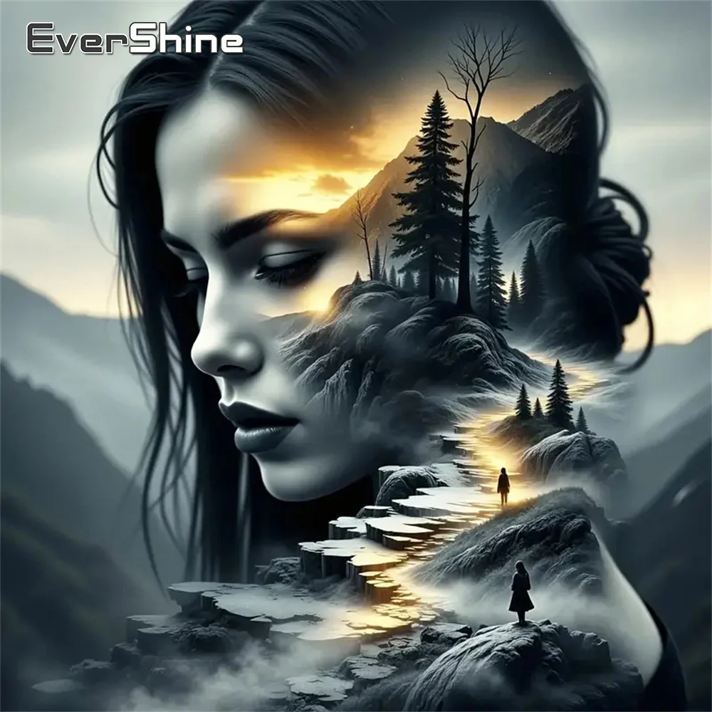 Evershine DIY Baum Diamant Malerei Berg Landschaft Bild Strass Stickerei Frau Neue Ankunft Mosaik Sonnenuntergang Handwerk