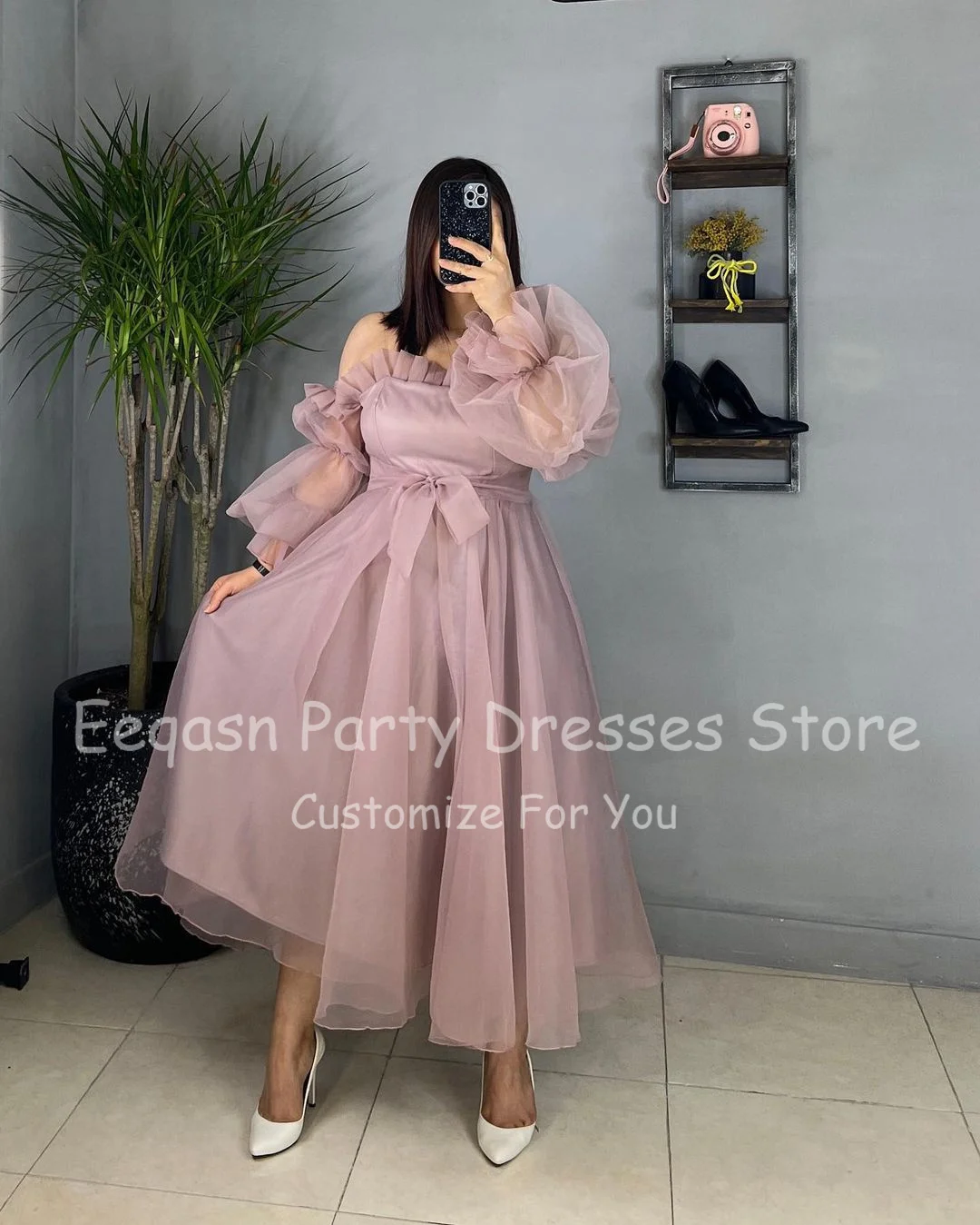 Eeqasn Champagne TẦNG VOAN Quần Sịp Đùi Thông Hơi Người Yêu Nếp Gấp Dây Chéo Lưng Chính Thức Trang Phục Dạ Hội DỰ TIỆC CƯỚI Đồ Bầu 2022