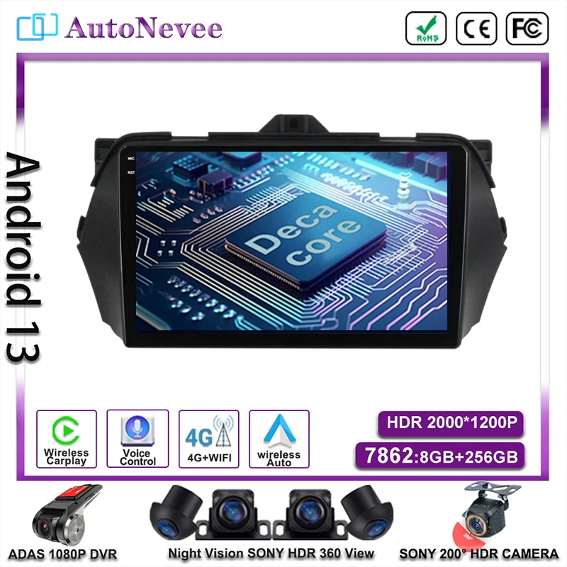 

Android Car For Suzuki Alivio 2015-2018 Multimedia Player GPS Navigation Stereo Head Unit No 2din DVD QLED Screen Dash Cam HDR