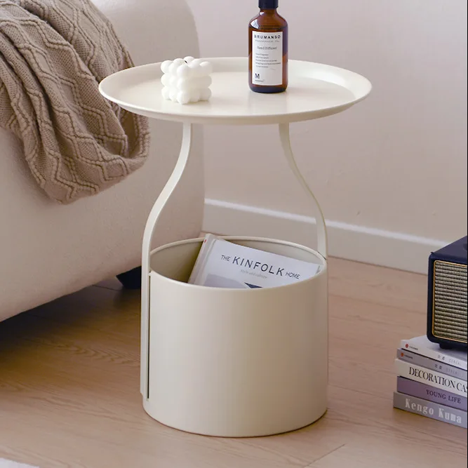 

Classic simple bedroom bedside wrought iron small side table bedside light luxury small coffee table sofa small corner table