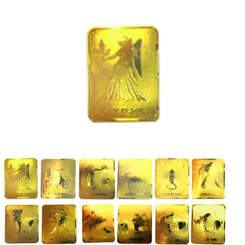 Wholesale cell phone sticker -zodiac 24K gold mobile phone anti radiation sticker EMF radiation, 5G protector 50pcs/lot