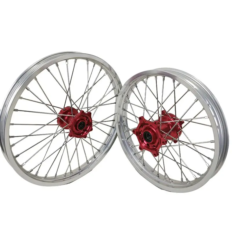 

Customer Frist Fit CFR250/450 21*1.6 19*2.15 Inch Wheels Sliver Rim Dirt Bike Wheels Set CR125/CR250R/CRF450R