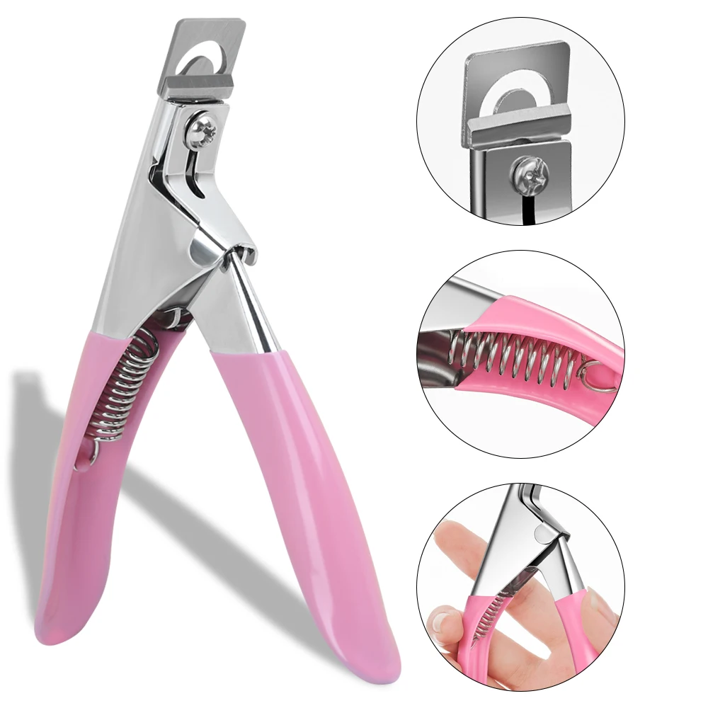 

Professional Nail Art Clipper U-cut Stainless Steel Nail Cutter Scissors French False Trimmers Cutters Nail Art Tools With Magne