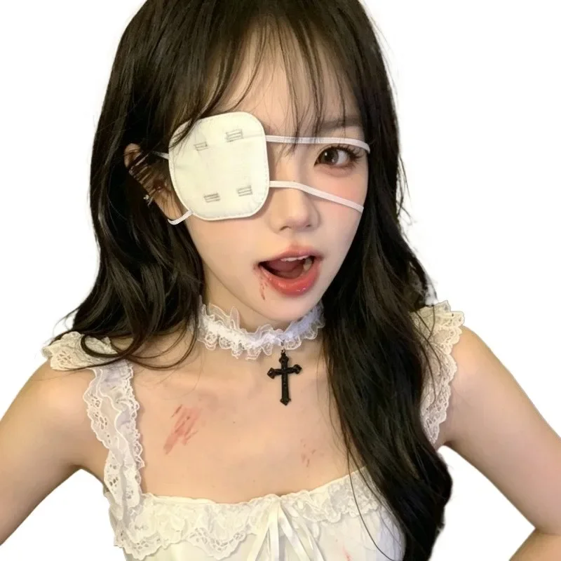 Anime Lolita Single Eye Mask Adjustable Comfortable Eye Patch Halloween Party Cosplay Accessory