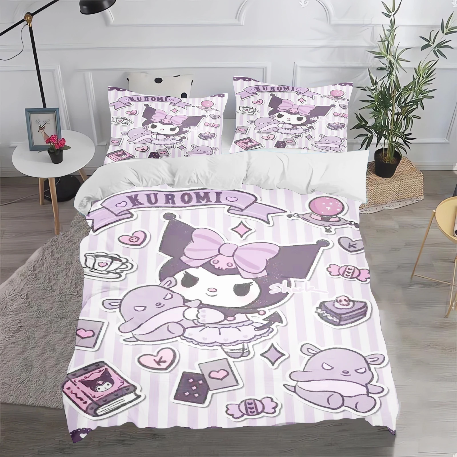 

Kurom Comfortable Bedding Set Miniso Quilt Cover Sanrio Ultra Soft and Bedroom Decor Gift New Design