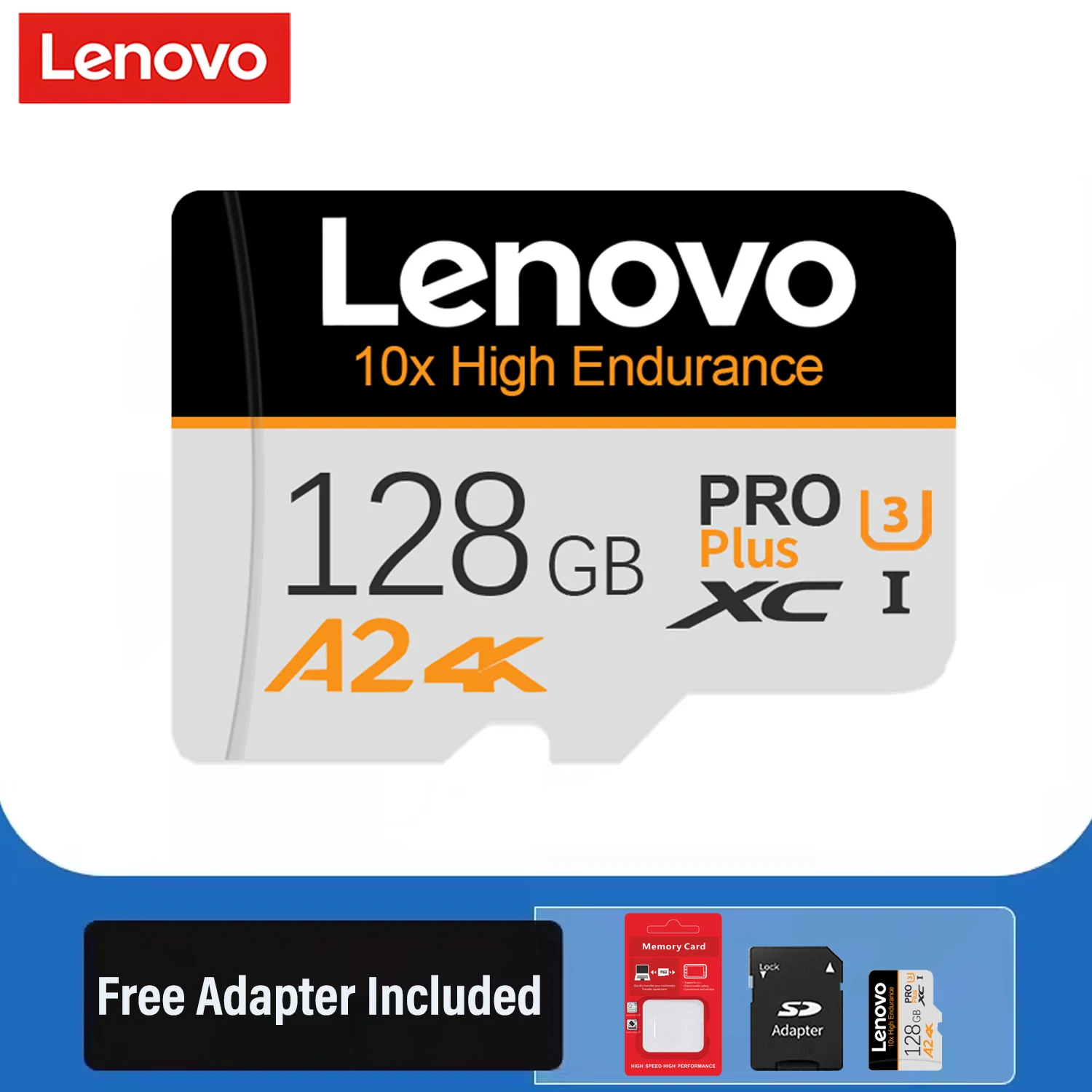 Lenovo 128GB SD Card Memory Card V30 U3 A2 Micro SD Card TF Card 64GB 256GB 512GB High-Speed For Phone DJI Drone Nintendo Switch