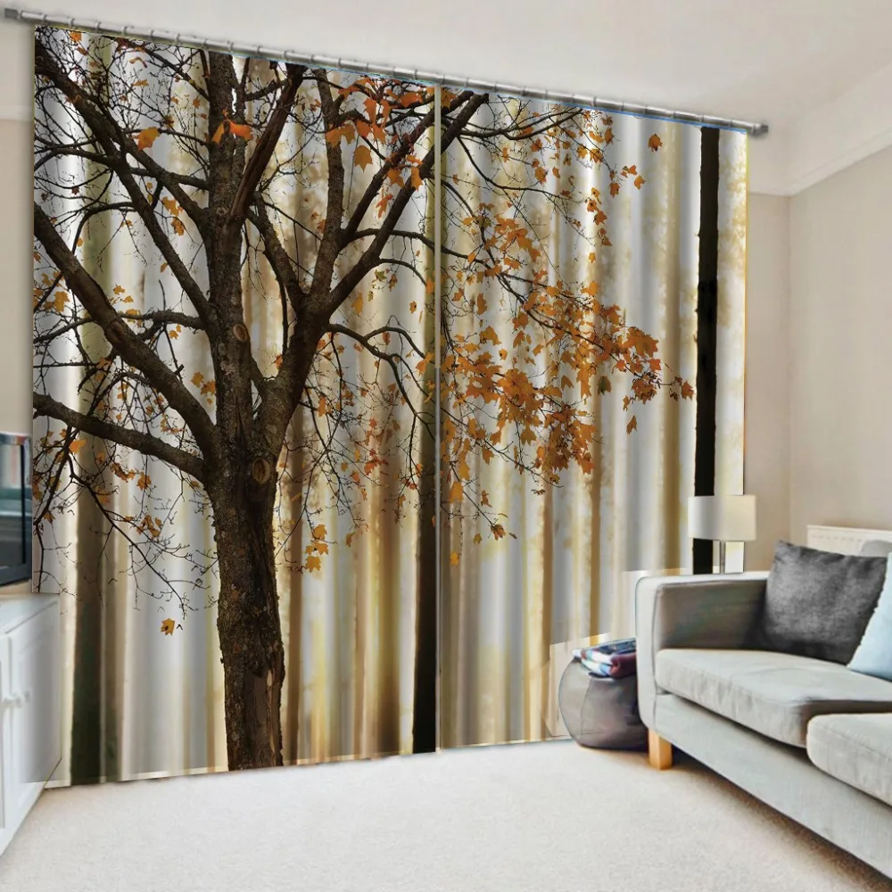 

Photo Window Curtains for Living Room Bedroom Decor tree curtains nature scenery landscape curtain