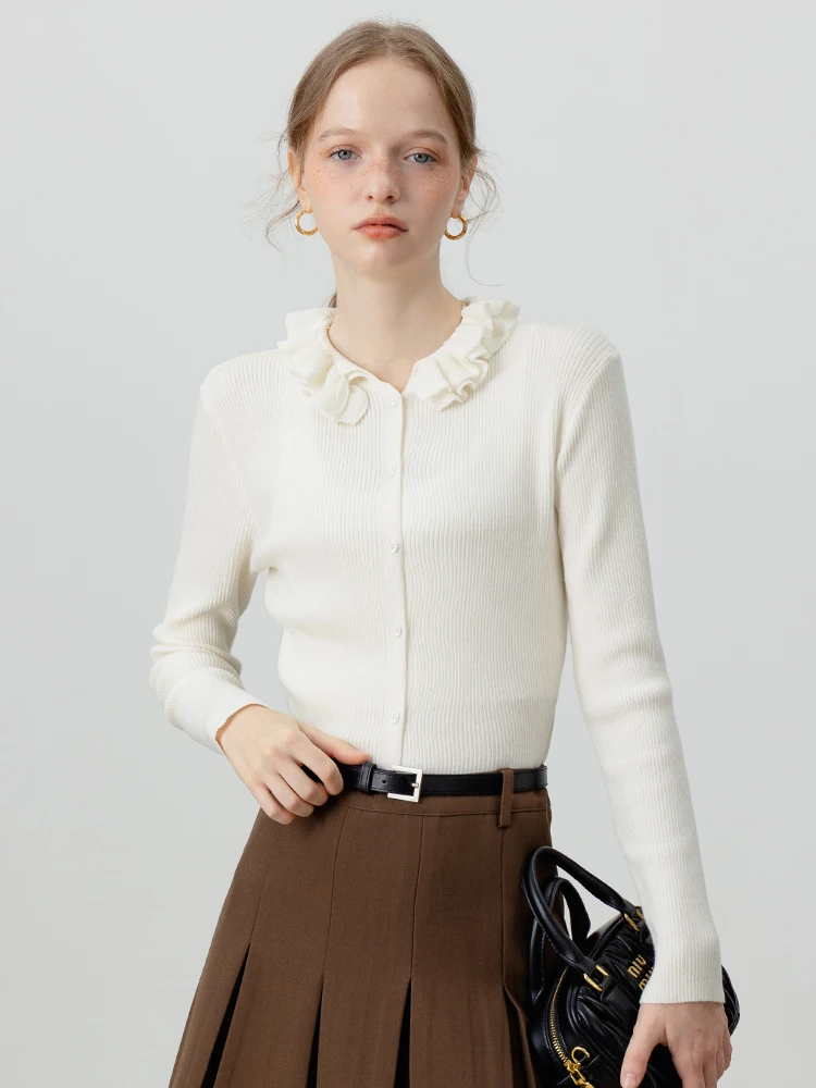 

Eggka Knitted Sweater Long Sve Slim Fit oulder Polyester Fiber Vertical Stripe Design Autumn New Sle Women's Top