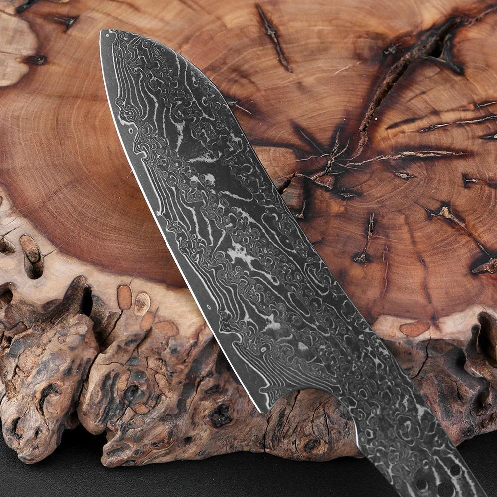 Santoku Knife Damascus Steel Blank Blade Full Tang, Heat-Treated, Sharp Edges DIY Japanese Knife Making Kitchen Knife Handmade view 4