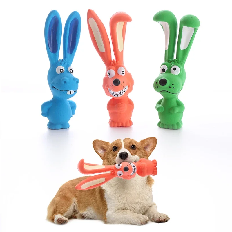 Pet Dog Toys Naughty Dog Cute Rabbit Dog Vocalization Latex Teething Toy