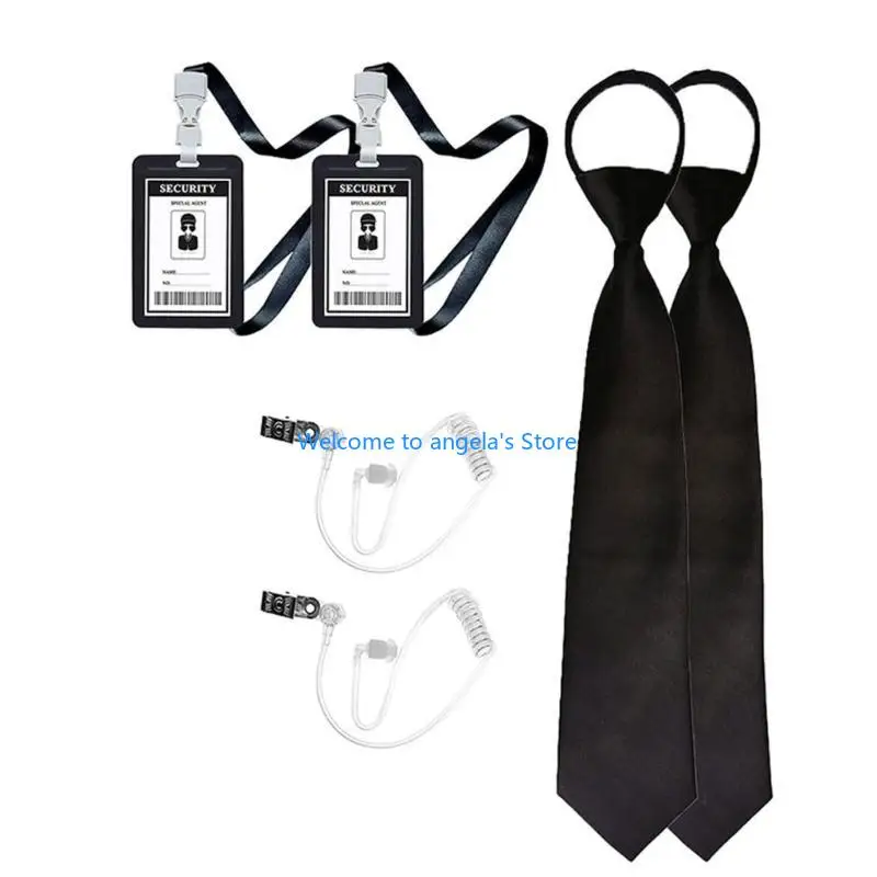 Phụ kiện trang phục đại lý bí mật x4yc với kính nghe và trang phục cosplay cổ cà vạt cổ