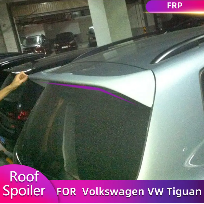 FRP Unpainted Car Rear Trunk Roof Spoiler Wings Lip For Volkswagen VW Tiguan 2012UP Auto Racing Roof Spoiler Wing