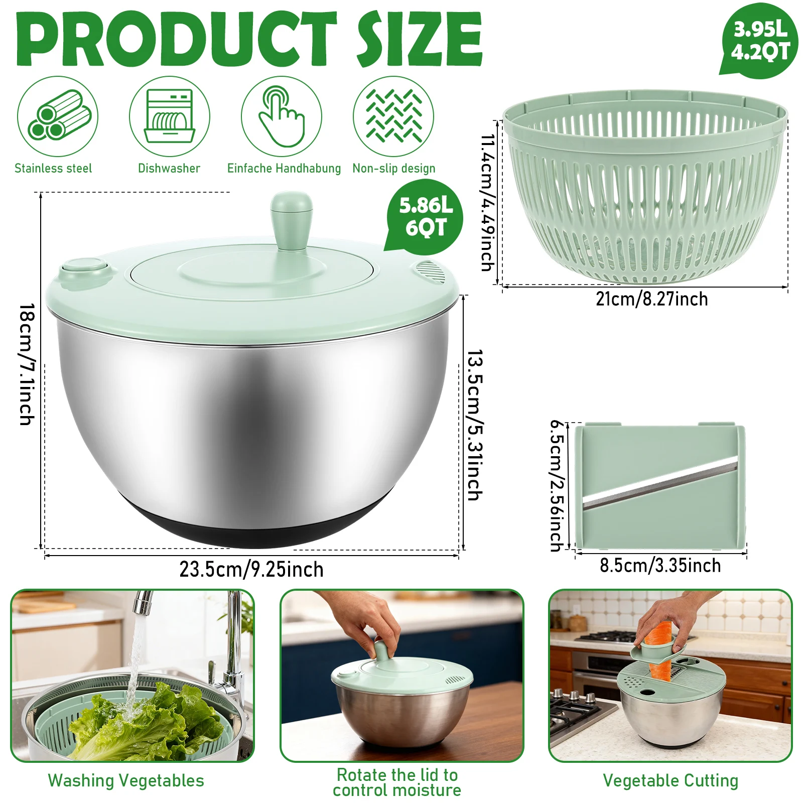 قطعة واحدة من جهاز تجفيف السلط - مراجعة Salad Spinner وسعره