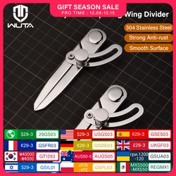 WUTA 304 Stainless Steel Leather Compass Adjustable Spacing Wing Divider Completely Polished Craft Regulation Tools DIY Scriber