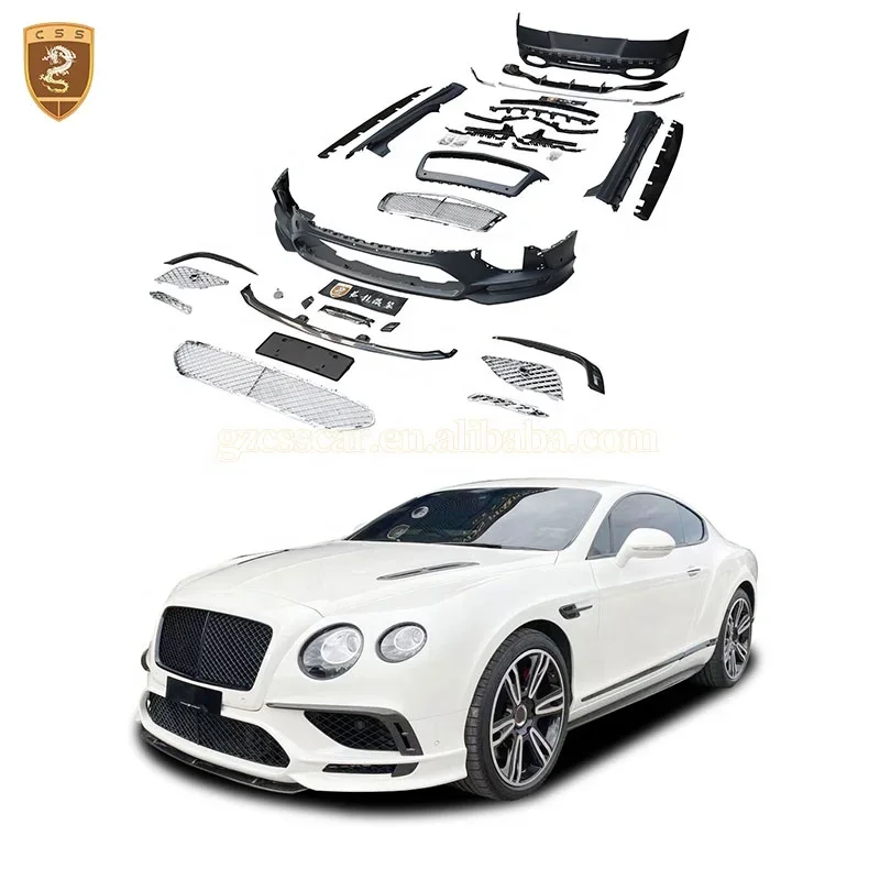 Super-Sports Style Front Hecks toß stange Lip Haupt grill Spoiler Carbon Fiber Body Kit Für Bentley Continental Gt