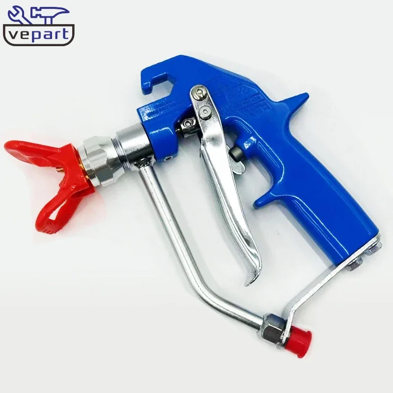 Vepart High Pressure Airless Sprayer Gun 5000PSI 4-Finger Blue HD Texture Airless Spray Gun 241705 with Guard