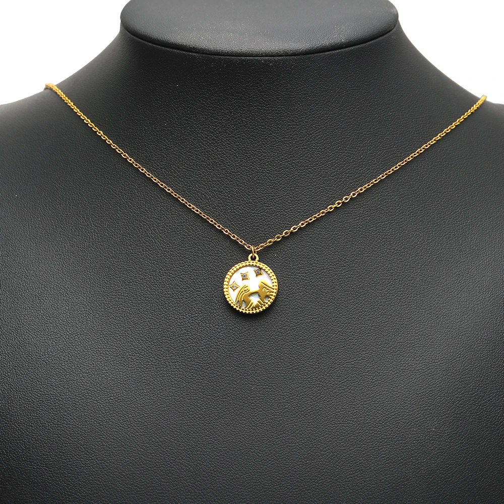 3/12 Stück Edelstahl-Zirkon-Anhänger mit 12 Sternbildern und Muschelmotiven für DIY-Schmuckherstellung wie Halsketten und Ohrringe für Mädchen – Detail 4