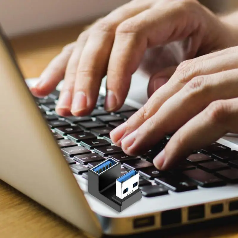 Adaptador de ángulo recto A90 grados, adaptador de curva lateral de 10Gbps hacia arriba, tipo C, extensor de teléfono macho a hembra