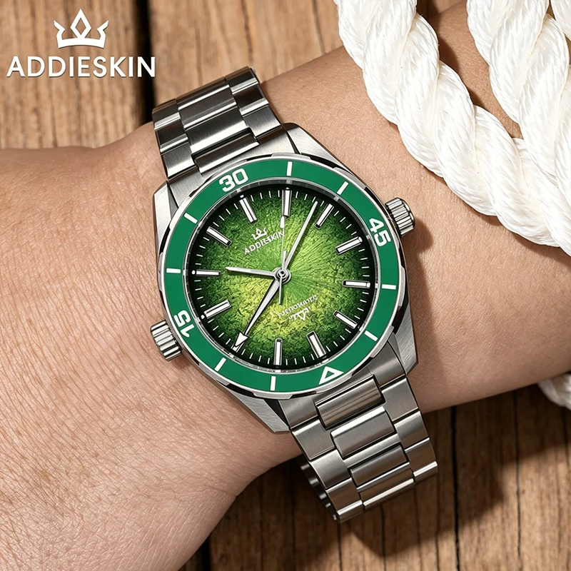 

AddiesKin Ultra-thin Mechanical Watch for Men 20Bar Waterproof Miyota9015 BGW9 Super Luminous Batched Watch Hand Outdoor Watch