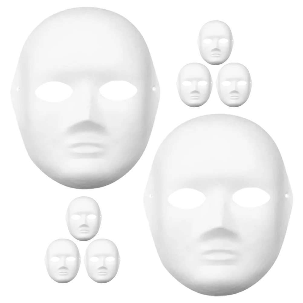 Masque d'opéra de Pékin pour hommes et femmes, artisanat blanc pour enfants, maquillage complet, cosplay de fête à peindre, olympiques d'Halloween, 8 pièces