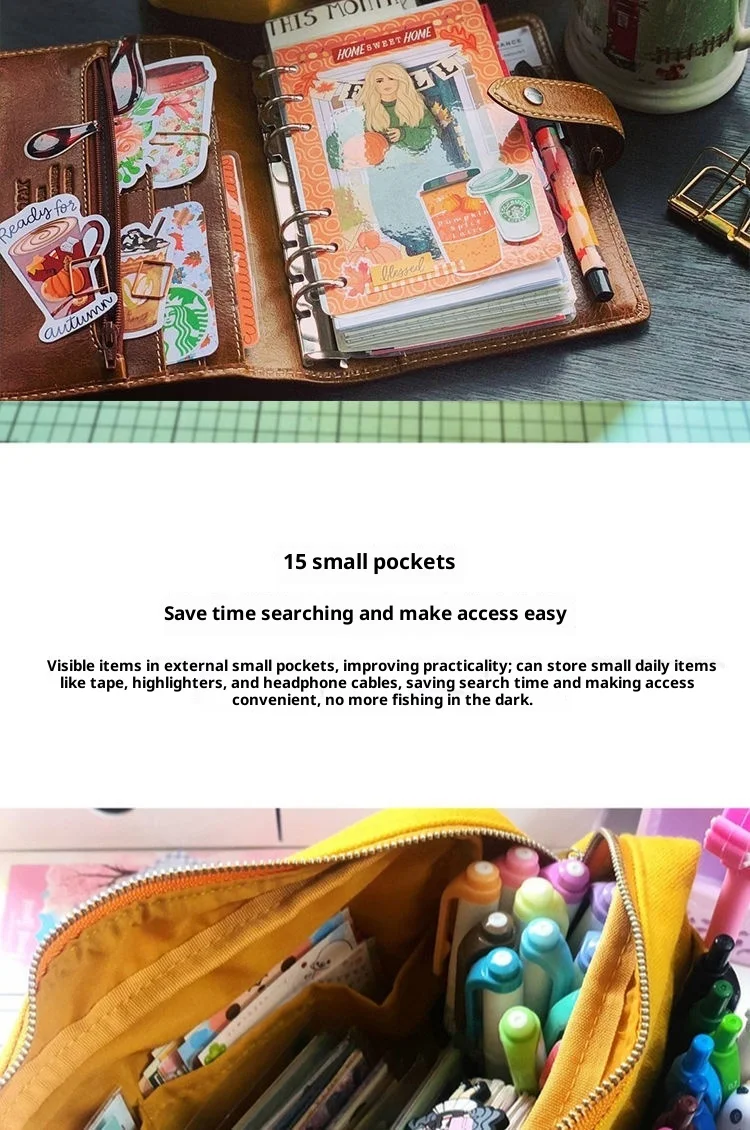 Große Kapazität Canvas Aufbewahrungstasche Einfaches Design für Gymnasiasten Mehrschichtiges Federmäppchen und Tasche für Jungen und Mädchen – Detail 5