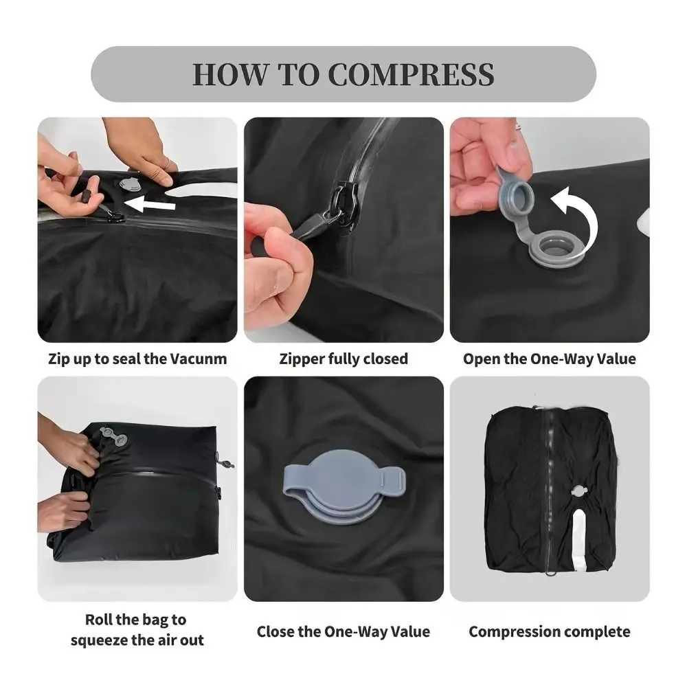 Reusable Vacuum Bags for Travel Folding Dustproof Travel Compression Bag Waterproof Space Saver Vacuum Compression Bag