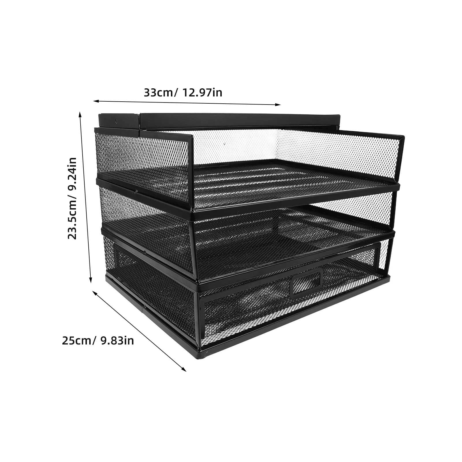 رف تخزين الملفات المعدنية لسطح المكتب مكون من 3 طبقات لدرج مكتب منظم خزانة حامل مستندات لحامل الملفات المعدنية للمدرسة المنزلية #3
