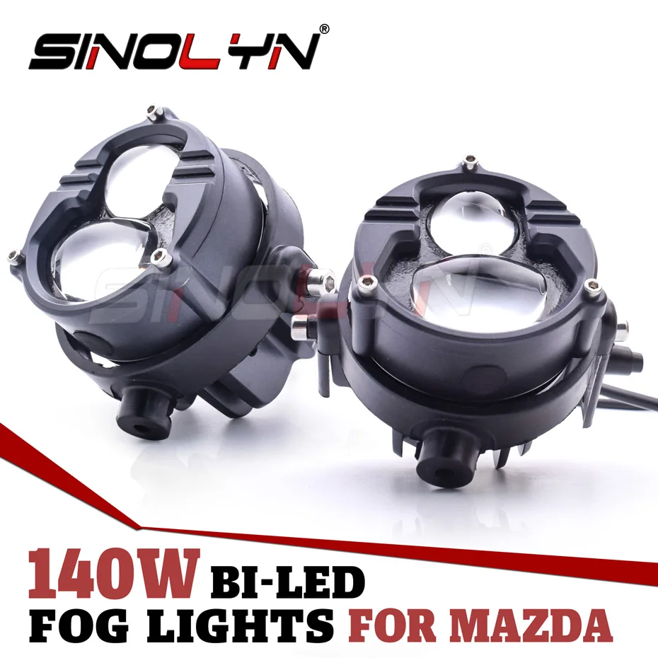 

Sinolyn Bi LED PTF Fog Lights Projector For Mazda 6/Mazda 2 3 5/CX7/CX5/Axela/MX5 Auto LED Lights 3000K 6500K Car Accessories