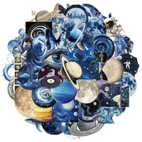 50PCS Transparent Astronomy Space Planet Stickers Cartoon DIY Stickers Graffiti Skateboard Phone Case Tablet Electric Stickers