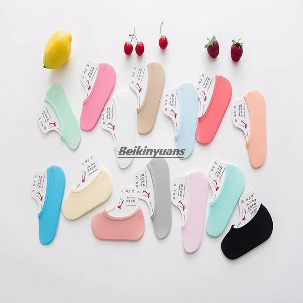 Spring and summer magic socks invisible boat socks shallow low-cut women's socks anti-slip silicone socks backing thin socks