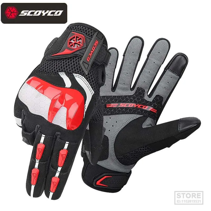 Women's Summer Motorcycle Mesh Gloves SCOYCO TPU shell Touch Screen Motocross Mittens Anti-drop Breathable Motorcyclist 