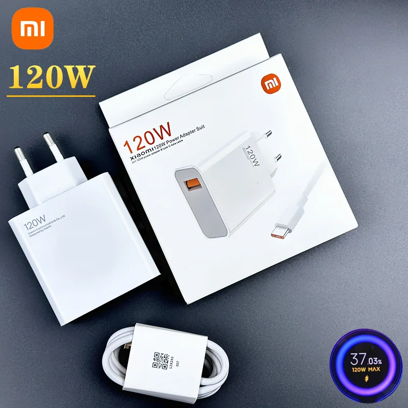 

120w Xiaomi charger EU Turbo Fast charge adapter 6A Type C cable For gan3 Poco F4 GT MI 11T 12S Pro Redmi Note 11 Pro+ 5G