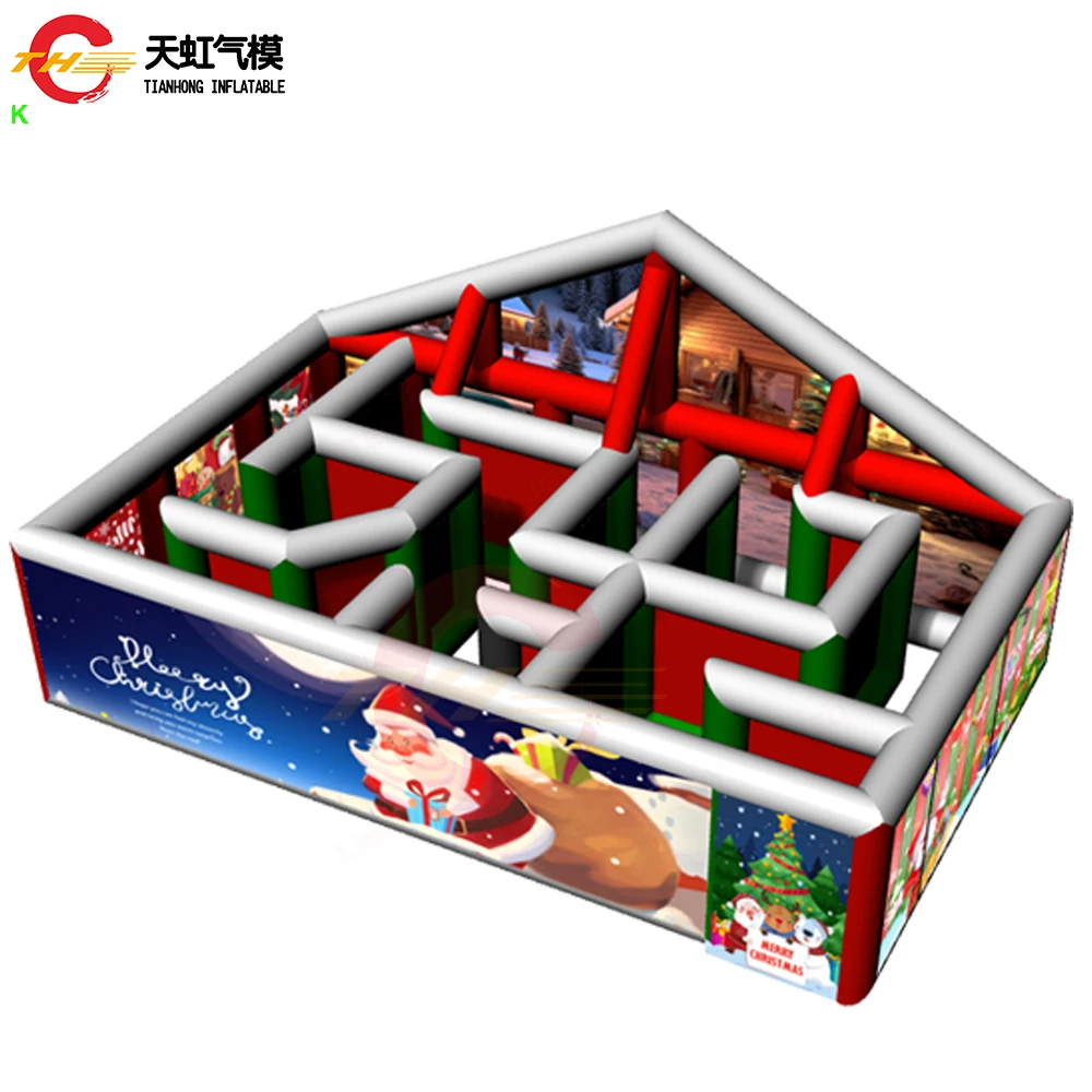 Transporte rápido 10x5m labirinto inflável de natal novo design labirinto inflável tag esporte jogo brinquedos para venda