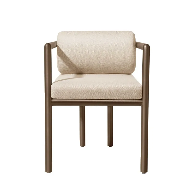 طاولة طعام خارجية من الخشب الصلب مصنوعة من الألومنيوم المصبوب لحديقة الفناء كرسي طاولة فيلا بسيط من خشب الساج مقاوم للماء واقي من الشمس في الهواء الطلق للمنزل