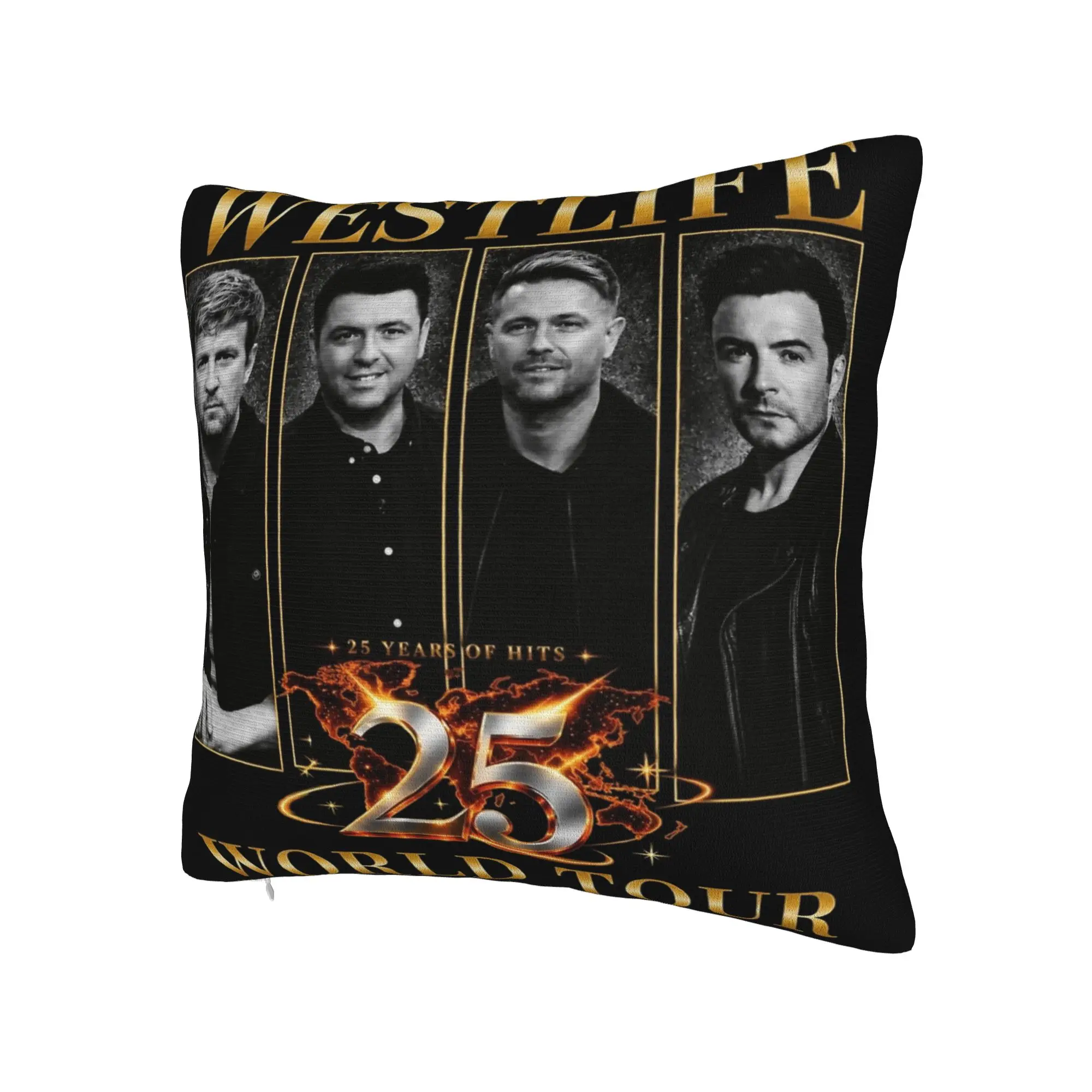 Decorative Pillow Cover Westlife 25th Anniversary Tour 2026 Merchandise Seat  Throw Pillow Case Cover Zipper Multiple Sizes